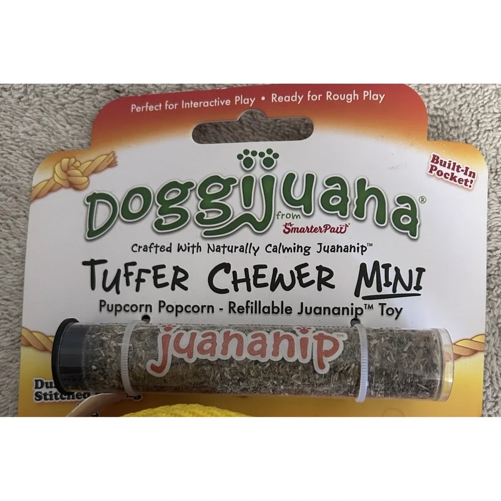 3 NEW Doggijuana Pupcorn, Christmas Stocking, Pizza with Refillable Dognip Toys